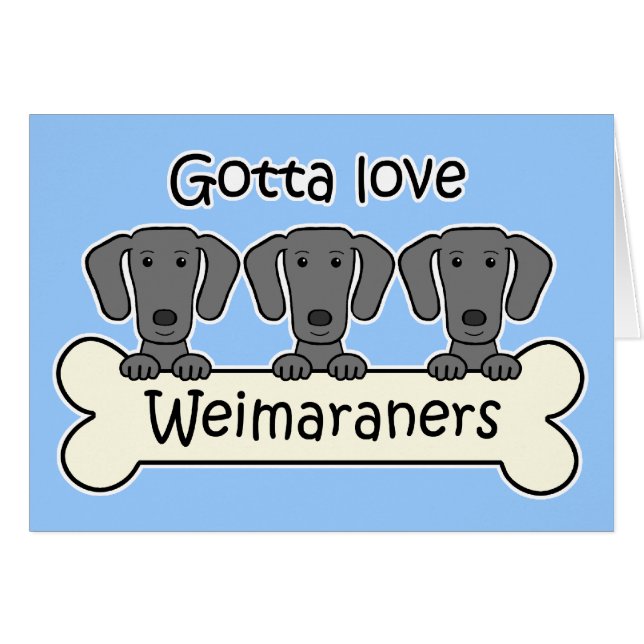 Cartão Três Weimaraners (Frente Horizontal)