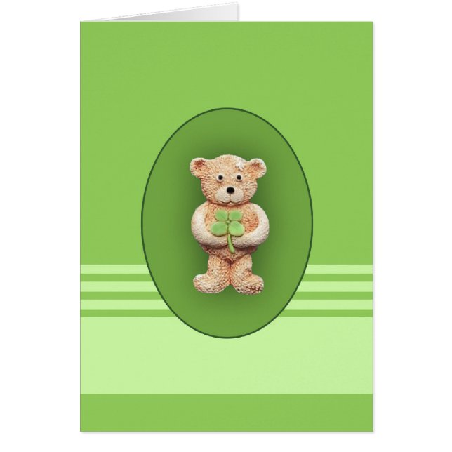 Cartão Trevo afortunado de quatro folhas (Frente)