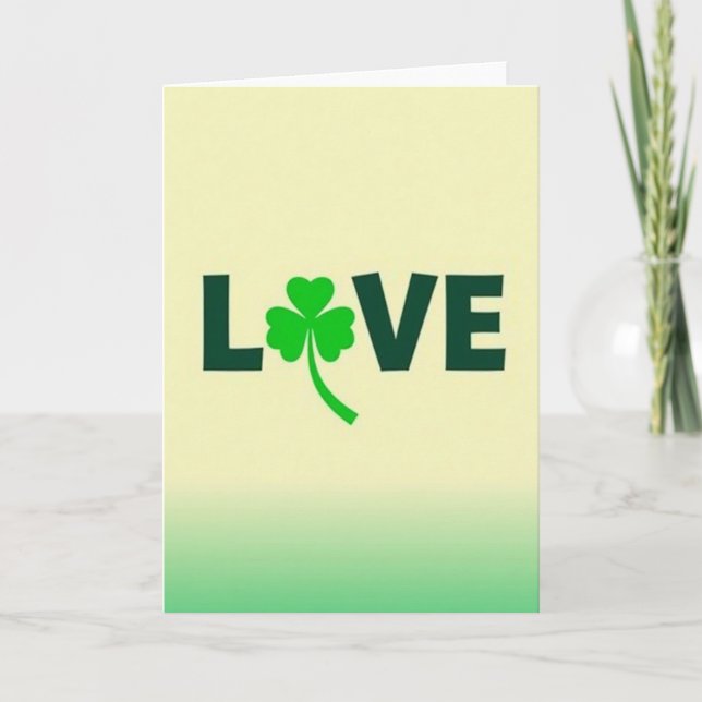 Cartão Trevo de Amor Verde (Frente)