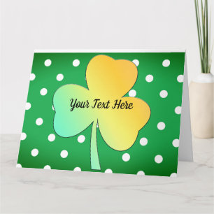 Cartão Trevo de São Patrício Irlandês Personalizado
