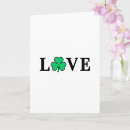 Cartão Trevo de Três Folhas Irlanda AMOR Elegante Para To