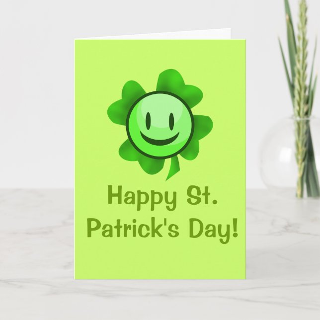 Cartão Trevo do dia de St Patrick (Frente)