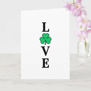 Cartão Trevo Shamrock Irlanda AMOR Elegante Para Todos os