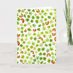 Cartão Trevos de Aguarela & Arco-íris St Patty's Irlandês