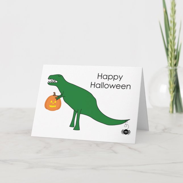 Cartão Trex Dinossaur Halloween (Frente)