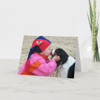 Cartão Tri Cavalier King Charles Spaniel Kiss