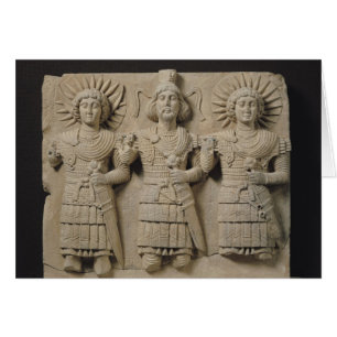 Cartão Tríade de Palmyrene Gods, da Região de Palmyra