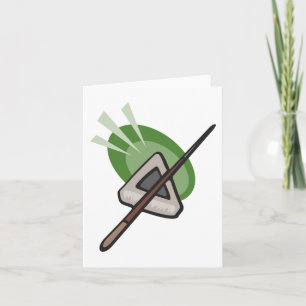 Cartão Triângulo de Bilhar e Ponto Cue