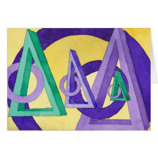 Cartão Triângulos abstratos (Frente horizontal)