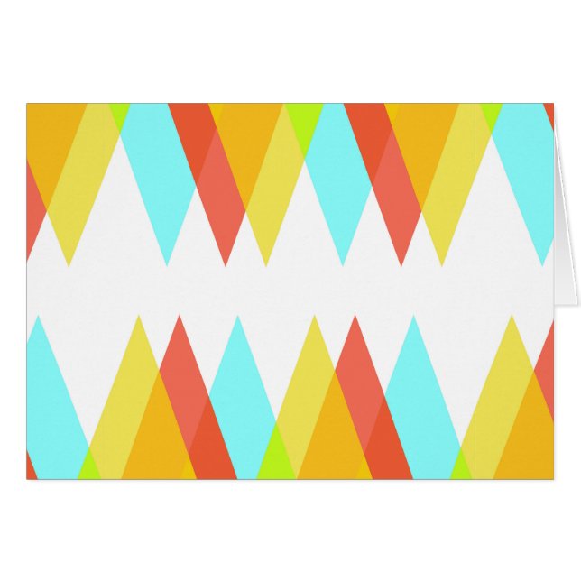 Cartão Triângulos amarelos, vermelhos e azuis de cadete (Frente Horizontal)