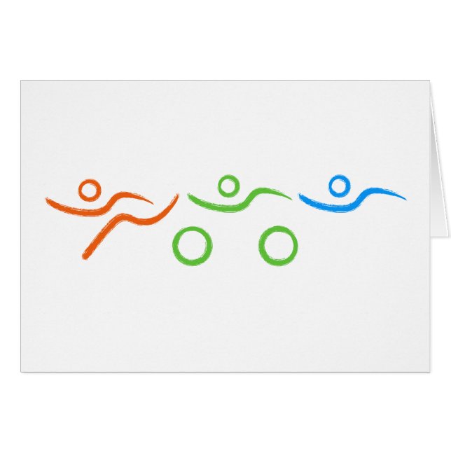 Cartão Triathlon legal e design único (Frente Horizontal)