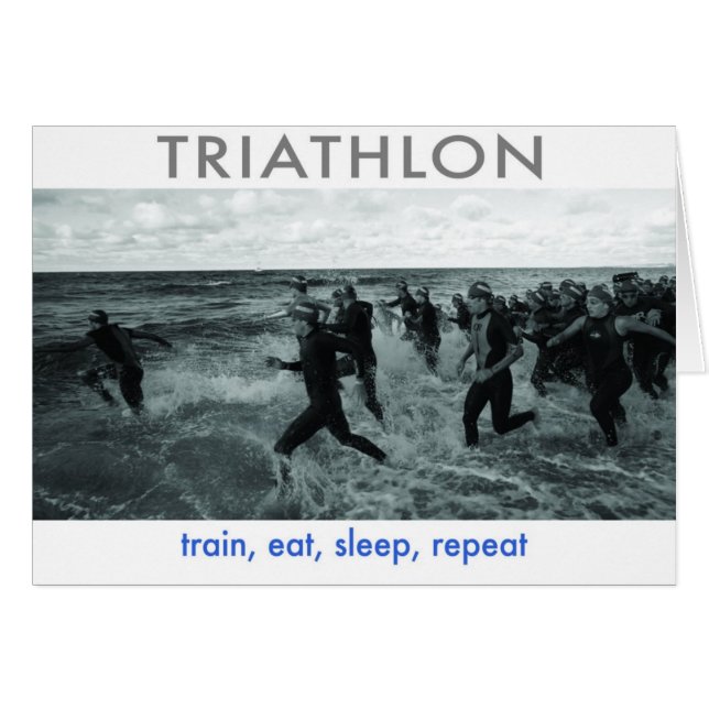 Cartão Triathlon - o trem, come, dorme, repete (Frente Horizontal)