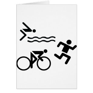 Cartão Triatholon - ciclismo de funcionamento da natação