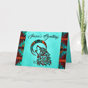 Cartão Tribal de Férias do Lobo