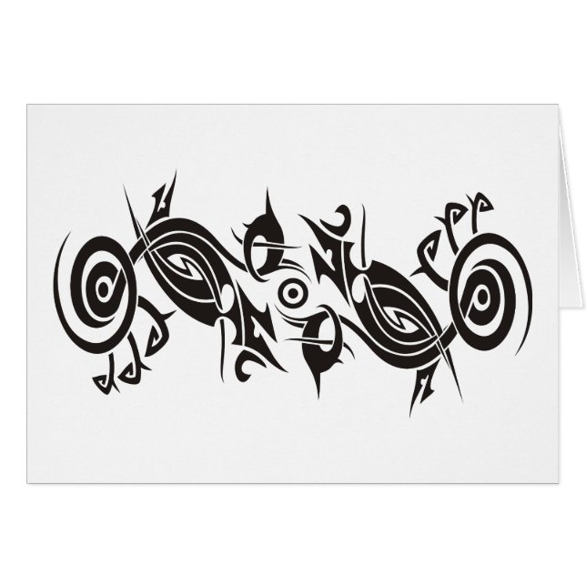 Cartão Tribal de Tatuagem Negra 2 (Frente Horizontal)