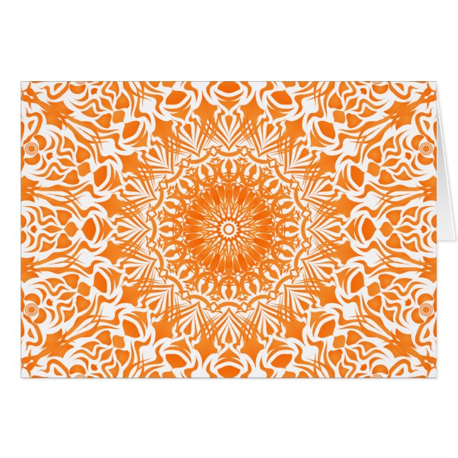 Cartão Tribal Mandala Orange (Frente Horizontal)