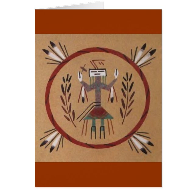 Cartão Tribal Nativa Americana de Pintura (Frente)