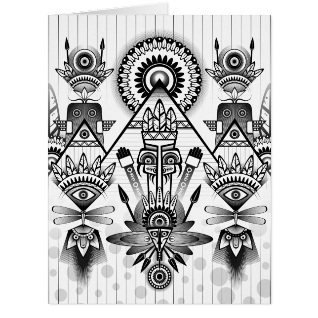 Cartão Tribal Nativo abstrato (Frente)