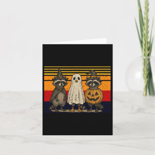 Cartão Tric Ghost Raccoon, Cute Ghost Cute E Feral Hallow
