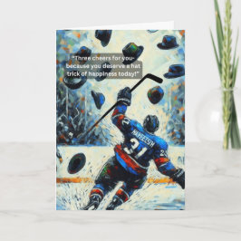 Cartão Tricampeão de Hóquei no Gelo de Felicidade!