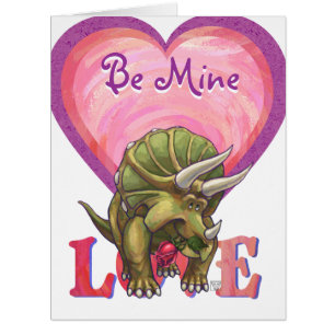 Cartão Triceratops no dia dos namorados do amor