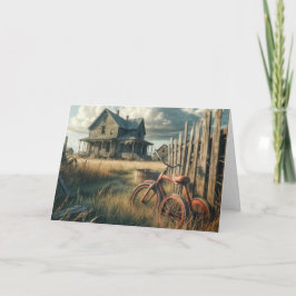 Cartão Triciclo Vermelho de Aniversário