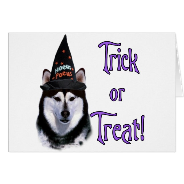 Cartão Trick Malamute do Alaska (Frente Horizontal)