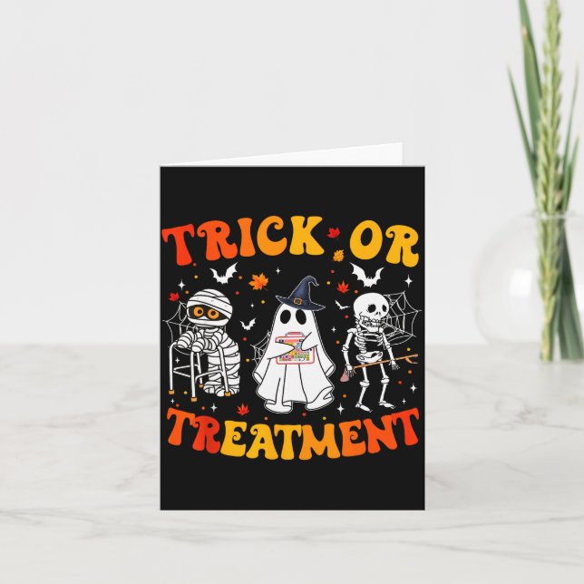 Cartão Trick Or Pt Physical Therapy Therast Halloween  (Frente)