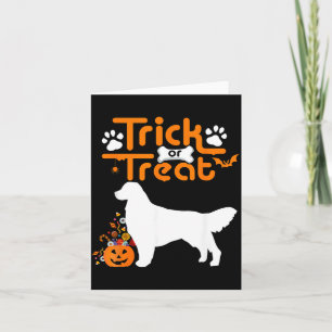 Cartão Trick Or Treat Cachorro Golden Retriever Halloween