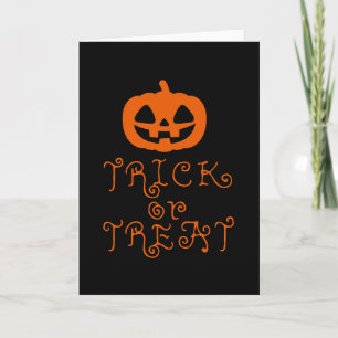 Cartão Trick or Treat com uma Jack-o'-Lantern