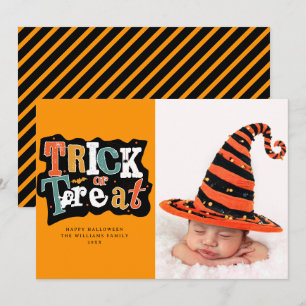 Cartão Trick Or Treat Feliz Halloween Foto