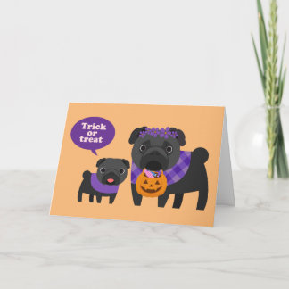 Cartão Trick Or Treat Pug Card