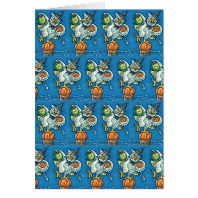 CARTÃO TRICK OR TREAT, SMELL MY FEET HALLOWEEN OWL CARD (Frente)