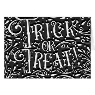 Cartão Trick or Treat Vintage Chalk Bones Festa de Hallow