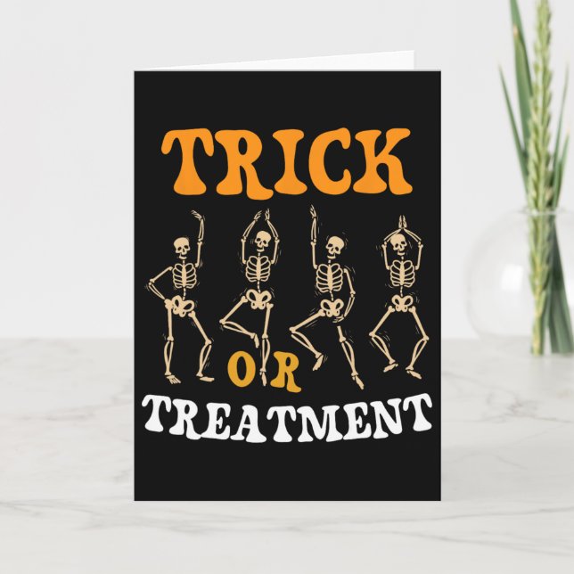 Cartão Trick Or Treatment Fisioterapia Esqueleto Pt Ha (Frente)