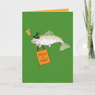 Cartão Trick or Trout - Halloween Fish Greeting Card