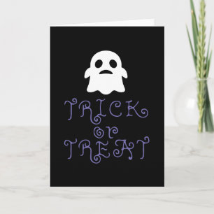 Cartão Trick ou Tratar com um Fantasma Cute - Desenho de