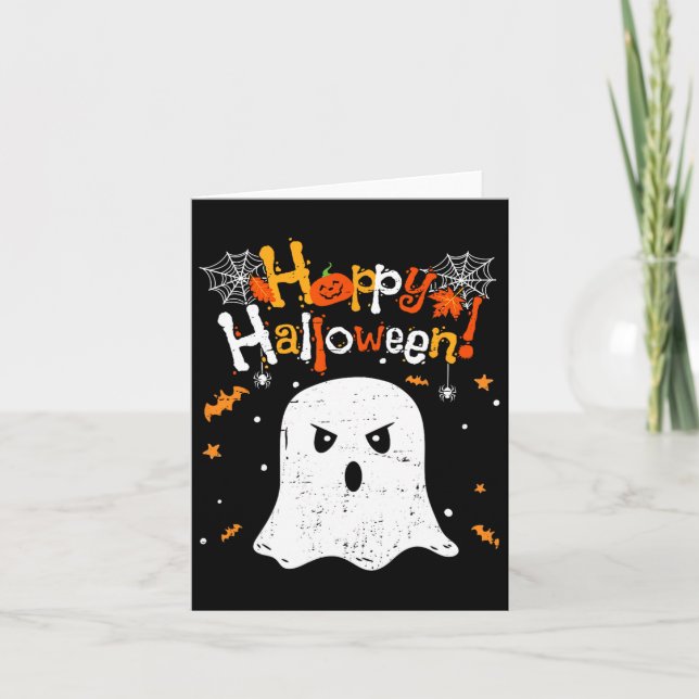Cartão Trick Ou Trate Ghost Feliz Halloween Para Homens M (Frente)