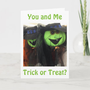 CARTÃO TRICK OU TREAT-SAY TREAMENTO POR FAVOR ROMANCE HAL