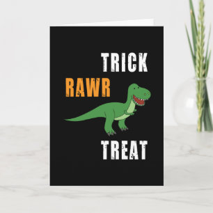 Cartão Trick Rawr Treat Cute Halloween Tyrannosaurus Rex