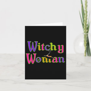 Cartão Trick Treat Woman Witchy, Bruxa Divertida das Hall