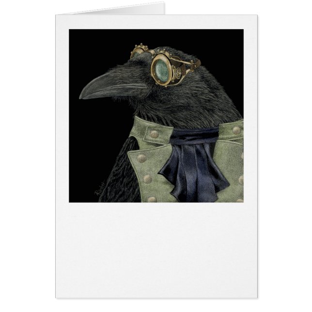 Cartão "Trickster Steampunk" - Placa Raven (Frente)