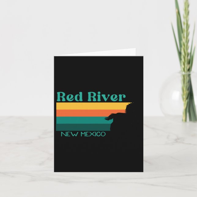 Cartão Trilha de Volta do Rio Vermelho Horseback 70s Retr (Frente)