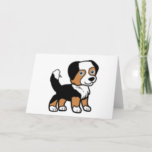 Cartão Trilha Preta Miniatura Americana Shepherd com Caud