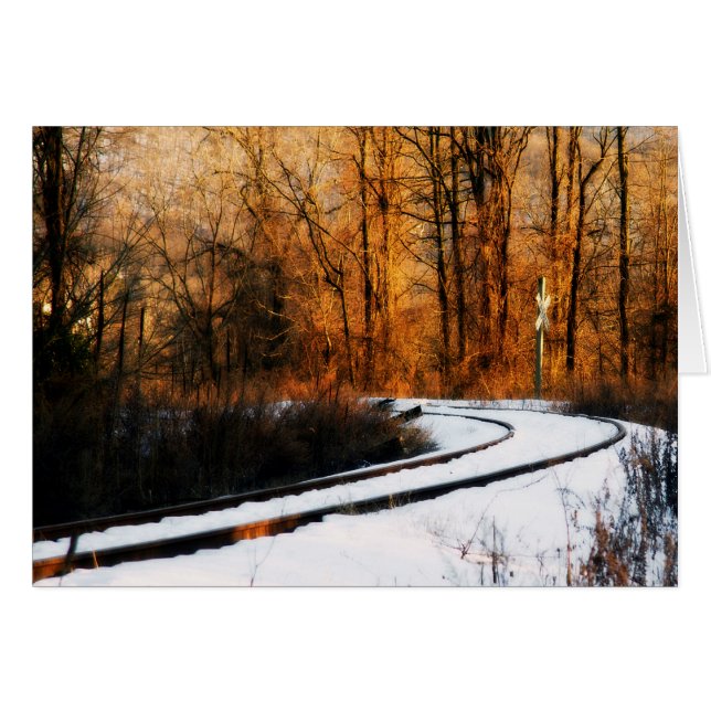 Cartão Trilhos No Inverno (Frente Horizontal)