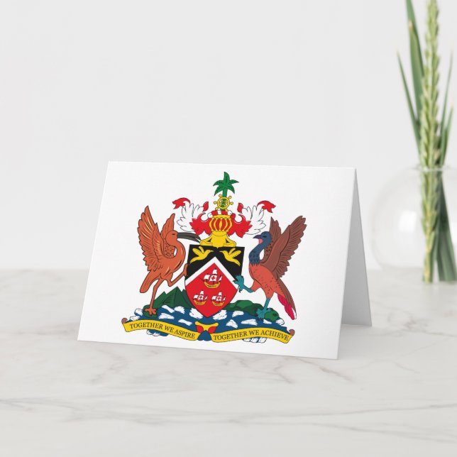 Cartão Trinidad And Tobago Coat of Arms Greeting Card (Frente)