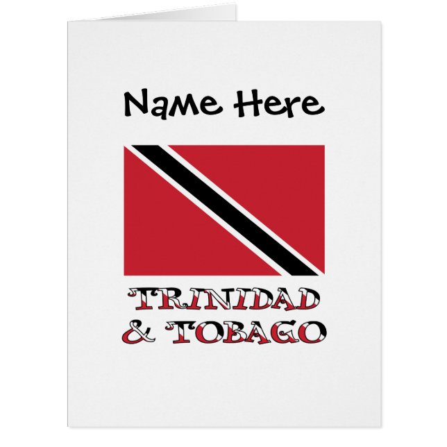 Cartão Trinidad Flag e Tobago Personalizado (Frente)