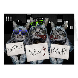 Cartão Trio de Gatinho de Feli Novo Rawr