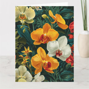 Cartão Trio de Orquídea Radiante de Aniversário