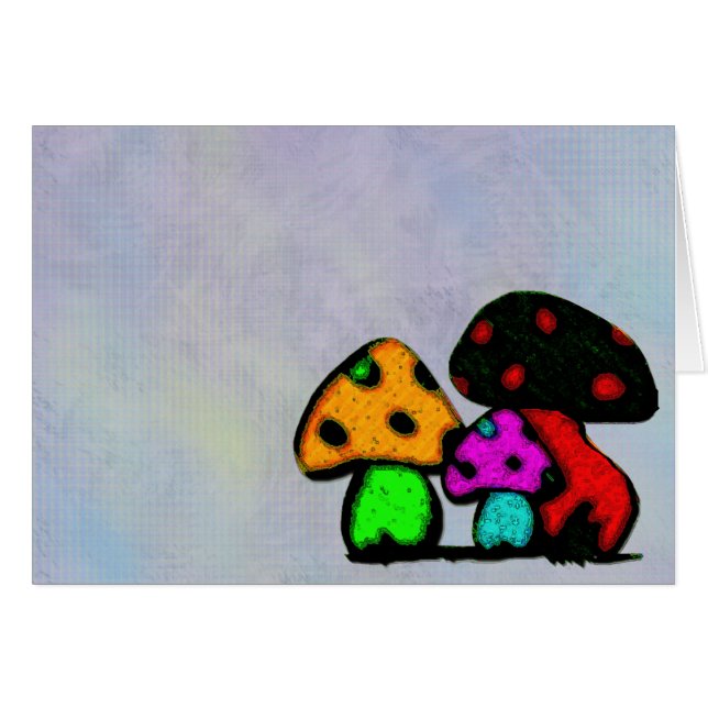 Cartão trio do cogumelo (Frente Horizontal)